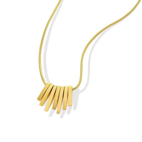 Geometric pendant necklace | modern minimalist bar accessory, art deco boho elegant style chain, unique fashion accessory, trendy metal necklace
