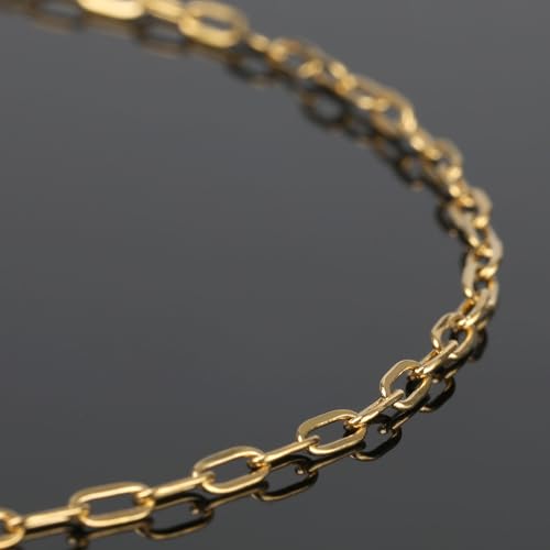 UMAOKANG 16.4 Feet Gold Plated Chain for Jewelry Making Stainless Steel Paperclip Jewelry Chains Bulk with Jewelry Findings - color: Gold Small Paperclip