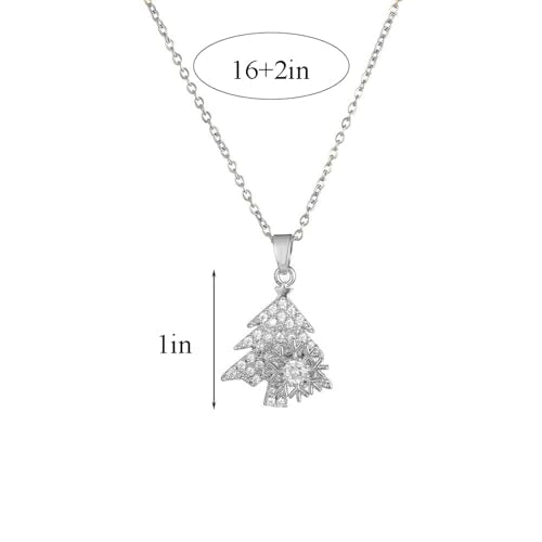 Sunflower Fidget Necklace for Women Gold Moon Necklace Rotating Heart Necklaces Spinning Crystal Flower Anxiety Necklaces Crescent Moons Jewelry Accessories - color: Silver Tree