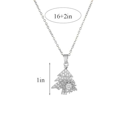 Sunflower Fidget Necklace for Women Gold Moon Necklace Rotating Heart Necklaces Spinning Crystal Flower Anxiety Necklaces Crescent Moons Jewelry Accessories - color: Silver Tree