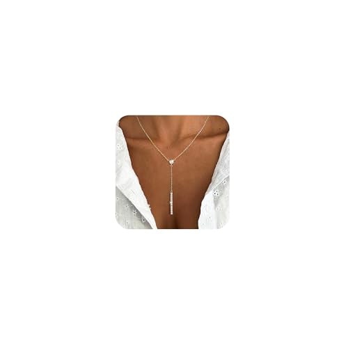 CHESKY Lariat Necklace for Women，14k Gold/Sliver Plated Layered Necklace | Gold/Sliver Long Necklace，Dainty Cross Pendant, Wedding Y-Shaped Drop Chain, Waterproof Jewelry Gift for Women Everyday Wear - style: YCZ