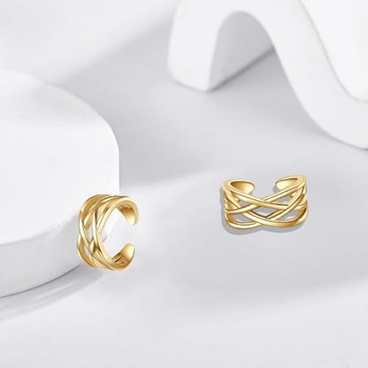 Celtic Knot/Celtic Knot/Bat/Filigree Viking Earrings 925 Sterling Silver Non Piercing Ear Cuff Earrings Cool Earring Cuff for Women Men - color: celtic-2-gold