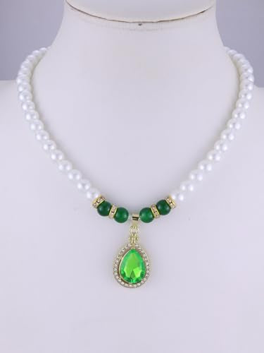 CSIYANJRY99 Pearl Jewelry Set for Women Prom Accessorie Faux Pearl Necklace Bracelet Earring Set Bride Bridesmaid Costume White Jewelry Sets - color: D-Green