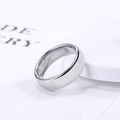 TRUMIUM 2mm 4mm 6mm 8mm Tungsten Wedding Band Ring for Men Women Silver/Rose Gold Plated/Rainbow/Gold Plated Domed High Polish Engagement Promise Rings Comfort Fit 4-15 - color: 4mm silver plated