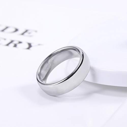 TRUMIUM 2mm 4mm 6mm 8mm Tungsten Wedding Band Ring for Men Women Silver/Rose Gold Plated/Rainbow/Gold Plated Domed High Polish Engagement Promise Rings Comfort Fit 4-15 - color: 4mm silver plated