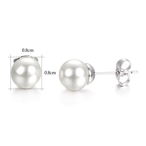 Yoursfs 3 Pairs Faux Pearl Stud Earrings Sets For Women 18K Gold Plated Elegant Small Round Pearl Stud - style: Women's Pearl Earrings