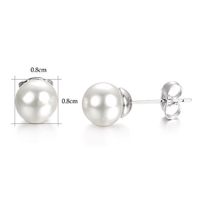 Yoursfs 3 Pairs Faux Pearl Stud Earrings Sets For Women 18K Gold Plated Elegant Small Round Pearl Stud - style: Women's Pearl Earrings