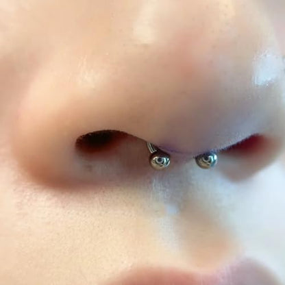 16G Horseshoe Rings Surgical Steel Nose Septum Horseshoe Hoop Earring Eyebrow Tragus Lip Rings Daith Helix Piercing Jewelry for Women Men 6-12mm Smily Piercing Jewelry - color: 18G Silver Septum rings lip rings