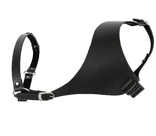 Mens Black Leather Armors Suspenders Shoulder Strap Body Chest Harness Chain Belt Adjustable Gay Punk Clubwear Costume - color: Black5