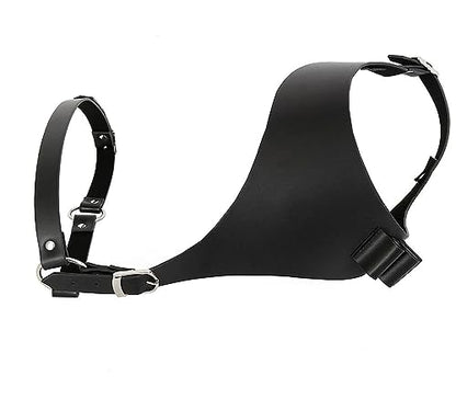 Mens Black Leather Armors Suspenders Shoulder Strap Body Chest Harness Chain Belt Adjustable Gay Punk Clubwear Costume - color: Black5
