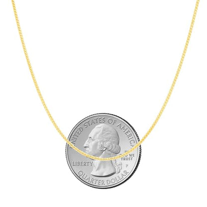 Savlano 925 Sterling Silver 1MM Curb Chain Necklace - 18K Gold Plated Adjustable Bolo 14-24 Inch Link Chain for Women Comes with a Gift Box - Made in Italy - color: Silver Yellow Gold Plated