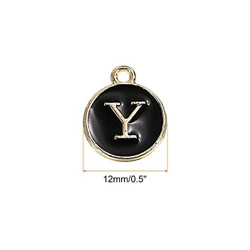 MECCANIXITY Alphabet Letter Charm Double Sided Alphabet Pendant, for Earring Jewelry Making - style: Y
