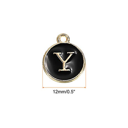 MECCANIXITY Alphabet Letter Charm Double Sided Alphabet Pendant, for Earring Jewelry Making - style: Y