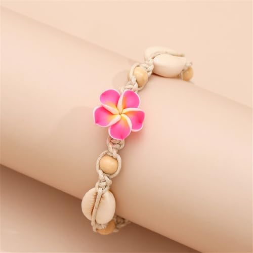 Shell Ankle Bracelet Set for Women,Boho Adjustable Beads Anklet Pack Natural White Shells Stack Stretch Seashell Pearl Starfish Bracelet Set Hawaiian Beach Vacation Foot Jewelry - style: K-Shell Flower