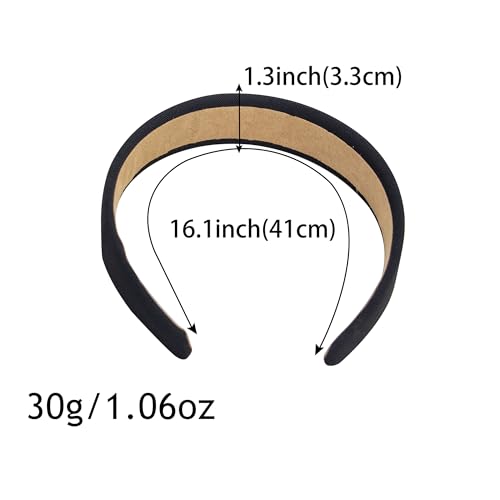 4 Pack Wide Padded Headbands Solid Non Slip Hair Bands for Women | Soft inner padding, matte solid color, fits all hairstyles, holds hair tight, ideal for makeup, washing face, &daily wear