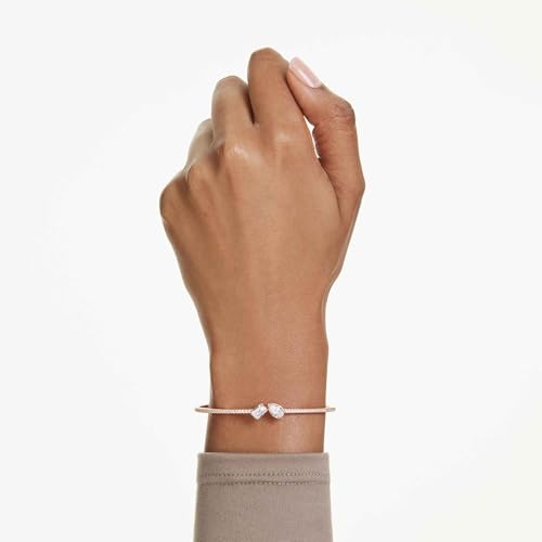 Swarovski Mesmera bangle, Mixed cuts, White, Rose gold-tone finish