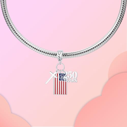 LUXILLA Love You Best Friend Grandma Wife Heart Charm 925 Sterling Silver Charms Fit for Bracelets Necklace Jewelry Gift for Women - color: 250th Anniversary Charm