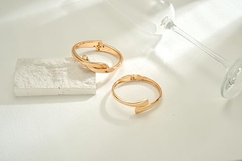 Elegance 11 designs Gold Plated Cuff Bangle Bracelets For Women Trendy Hinged Cuff Open Wide Chunky Gold Bracelet Minimalist Bangle Jewelry Gift - color: Gold Teardrop