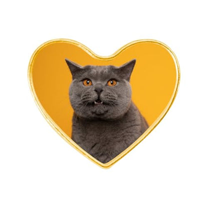 Custom Pins with Logo - Customized Buttons for men Women Customized pin - color: Heart and Gold