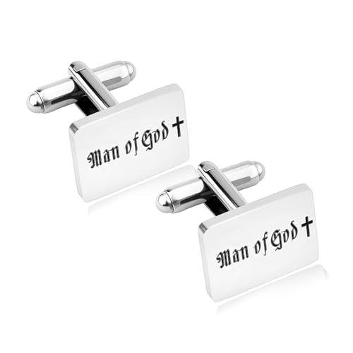 Religious Cufflinks for Men Christian Gifts for Dad Son Grandpa Fathers Day Gift for Husband Uncle Man Of God - style: man of god 01