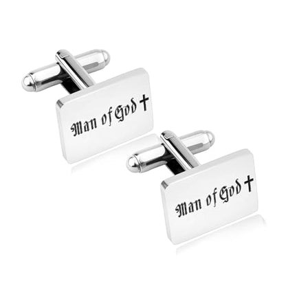 Religious Cufflinks for Men Christian Gifts for Dad Son Grandpa Fathers Day Gift for Husband Uncle Man Of God - style: man of god 01