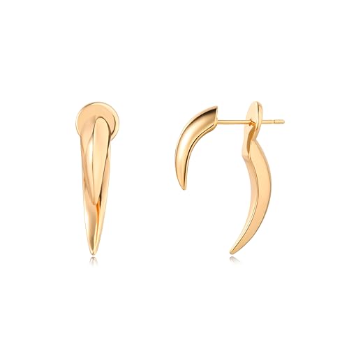 LOYATA Spike Earrings Gold Huggie Hoop Diamond Cubic Zirconia 14K Gold Plated Dainty Small Simple Hypoallergenic Geometric Jewelry Gift for Women - color: ED510