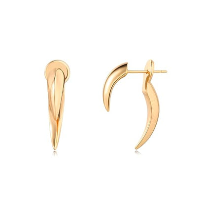 LOYATA Spike Earrings Gold Huggie Hoop Diamond Cubic Zirconia 14K Gold Plated Dainty Small Simple Hypoallergenic Geometric Jewelry Gift for Women - color: ED510