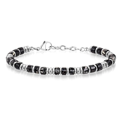 SIUMAL Mens Bracelet, Boho Stainless Steel Bracelets for Men, Beaded Bracelets, Jewelry Gifts for Husband, Father, Friends - color: Camouflage Black