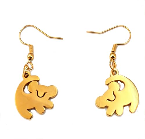 Lion Necklace Dainty Lion Lover Bracelet Earrings Animal Kingdom Gift Valentine's Jewelry - style: Necklace+Earrings sets