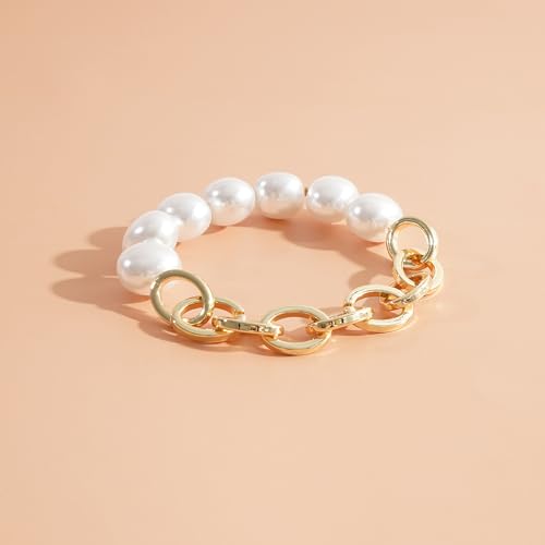 LALAPPLE Gold Plated Beaded Acrylic Bamboo Tube Bangle Bracelets for Women, Colorful Chunky Curved Tube With Gold Plated Pieces Beads Stretch Bracelet Friendship Summer Beach Jewelry - color: A-Style 1