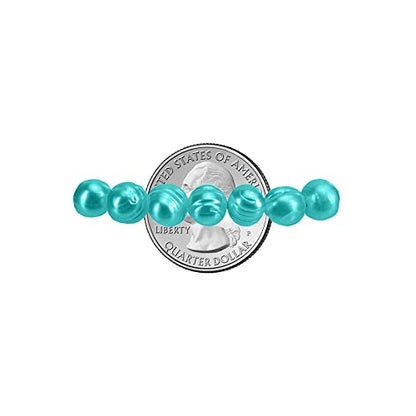 Savlano 8-9MM Cultured Freshwater Baroque Pearl Stretch Bracelet 7 Inches. Available In a Range of Beautiful Colors, For Women Comes with Gift Box - color: Blue