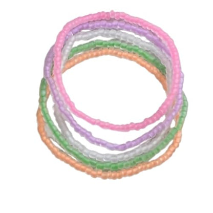 Luminous Boho Seed Bead Anklet Multilayer Rice Bead Anklet Grow in the Dark Beaded Ankle Bracelet Set for Women Men Holiday Jewelry