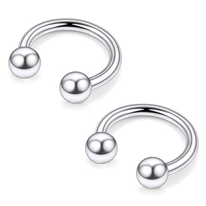 20G 18G 16G 14G 12G Horseshoe Nose Ring Titanium Septum Rings Piercing Jewelry Cartilage Conch Helix Rook Lip Tragus Earring Hoop Eyebrow Retainer For Women Men 6mm 8mm 10mm 12mm 14mm 16mm 19mm - size: Ball: 12G - 12MM