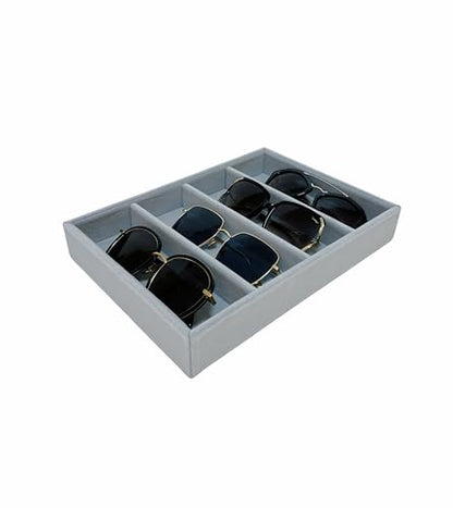 Sunglasses Eyewear Watch Tray Gray Velvet Stackable Organizer Premium Quality Jewelry Storage Multi Function Hallway Orgnization Drawer Divider - size: Glasses Tray