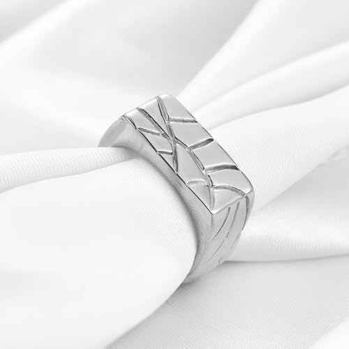 PCY Stainless Steel Gold Plated Men Women Band Ring - color: 8mm Silver FX