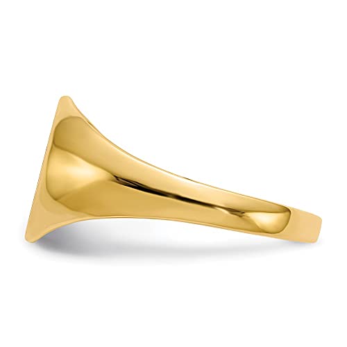 Jewels By Lux Monogram Initial Engravable Custom Personalized Polished For Men or Women 10K Yellow Gold 9.5x10.5mm Open Back Signet Band Ring - color: PRIME