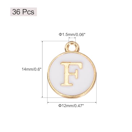 MECCANIXITY Pendants Letter Charm Initial Charm Double Sided Alphabet for DIY Necklace Bracelet Earrings Jewelry Making - style: F