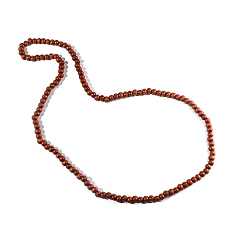 COLORFUL BLING 8MM Natural Wood Bead Necklace Africa Wooden Chain Statement Unisex Chunky Strand Necklaces Hip Hop Jewelry - color: light brown