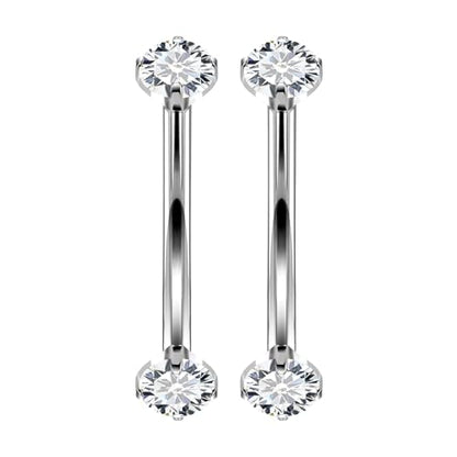 16G Astm F136 Titanium Eyebrow Piercing Jewelry Curved Barbell Eyebrow Ring Vertical Labret Lip Jewelry Daith Rook Earrings Navel Small Belly Button Ring Piercing Jewelry for Women Men CZ - style: 16G, 8MM Length, Clear CZ