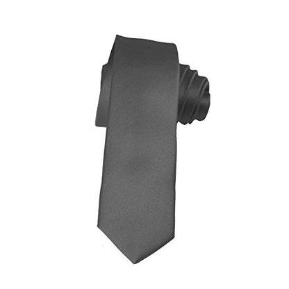 K. Alexander Skinny Ties - Multiple Solid Colors - Classic 2" width - color: Charcoal