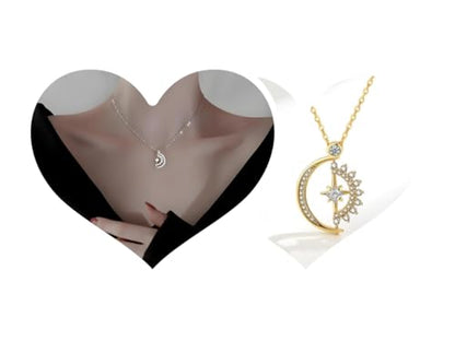 Angyape Badass Gifts For Women,To My Badass Squad Necklace We Always Have Each Other's Back All-Match Geometric Sun Necklaces Star and Moon Friendship Sliver Necklace Jewelry Gifts For My Best Friend - color: Set-Gold&Silver