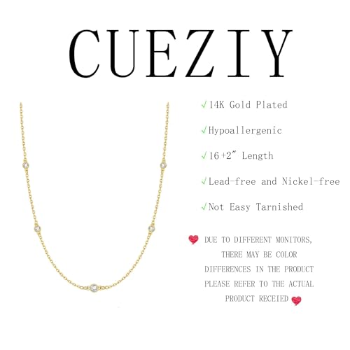 Dainty Silver Gold Necklaces for Women Cute Station Choker Simulated Diamond Necklace Simple Layering CZ Necklace Trendy Jewelry Gifts - color: Gold, style: Flower