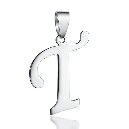 Stainless Steel Initial Letter Connector Charms Alphabet Pendant Diy Craft for Jewelry Making Necklaces Bracelets Keychain - color: Stainless Steel T