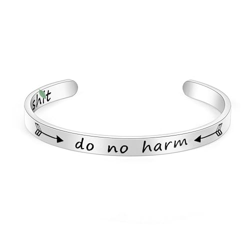 SAM & LORI Personal Bracelets for Teens/Women-Inspirational Jewelry Gifts (Various Designs) for Daughter/Sister/Mom/Friends-Adjustable Bracelet in a Pretty Gift Box - style: Do no harm...