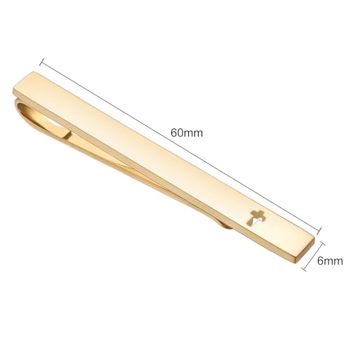 Unique Cross Tie Clips For Men Silver Black Gold Religious Christian Tie Clips For Men's Tie Accessories - style: gold cross tie clip