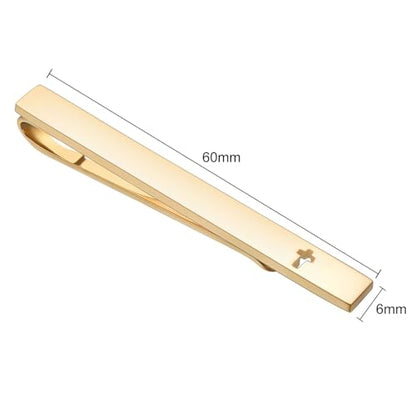 Unique Cross Tie Clips For Men Silver Black Gold Religious Christian Tie Clips For Men's Tie Accessories - style: gold cross tie clip