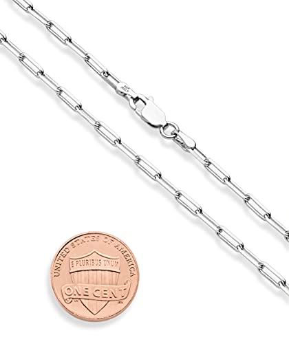 Miabella Italian 925 Sterling Silver 2.5mm Paperclip Anklet for Women | Ankle Bracelet, Link Chain, Fine Jewelry, Made in Italy