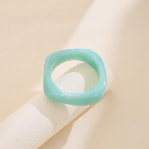 Chunky Acrylic Bangles Bracelets For Women Geometric Acrylic Resin Acetate Mottled Wide Bangle Bracelet Statement Colorful Bangles for Party - color: 03-square bangle