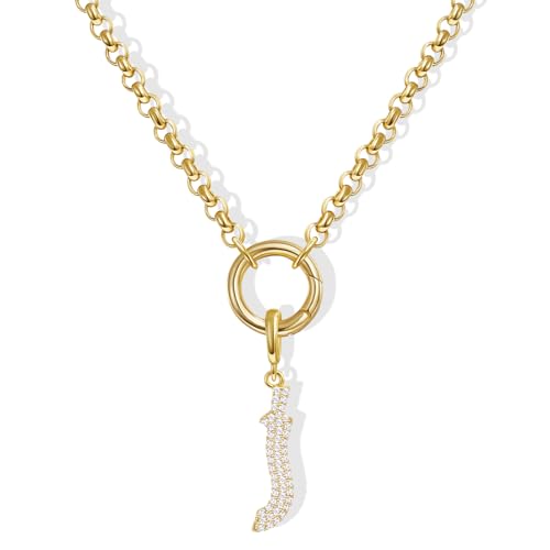 KissYan Custom Charm Necklaces for Women, 14K Gold Plated Initial Letter Pendant Box Chain Necklace Dainty Jewelry Gift - style: Gold J