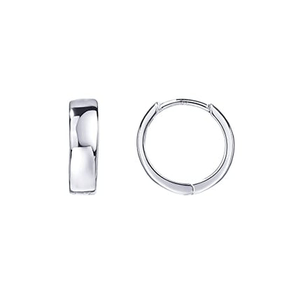 PAVOI 14K Gold Plated 925 Sterling Silver Post Huggie Earrings - Small Hoop Earrings for Women - style: White